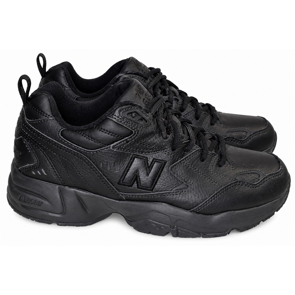 New Balance 608 Shoes Mens Size 10 4E Black Leather Slip Resistant MX608AB5 EEEE